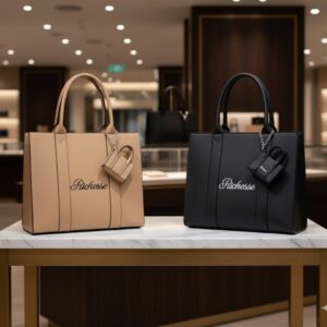 Richesse' Handbags on luxury Display tan n Black